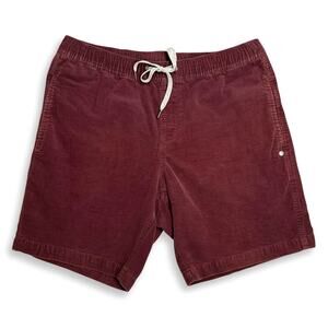 Vuori Mens Optimist Corduroy Shorts Large Maroon